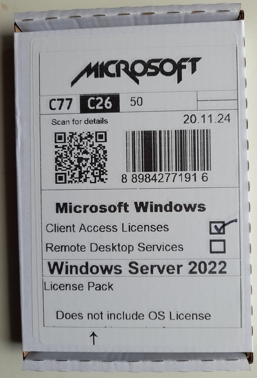 Microsoft Windows Server 2022 & 2019 User Remote Desktop Service RDS & User CALs