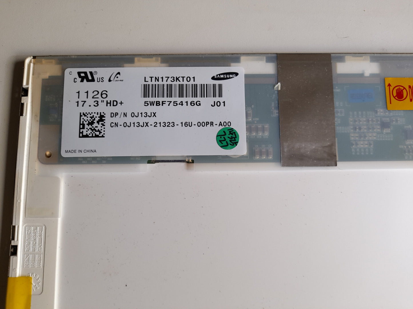 Samsung LTN173KT01 17.3" HD+ Laptop LCD Screen | 5WBF75416G J01 | 0J13JX