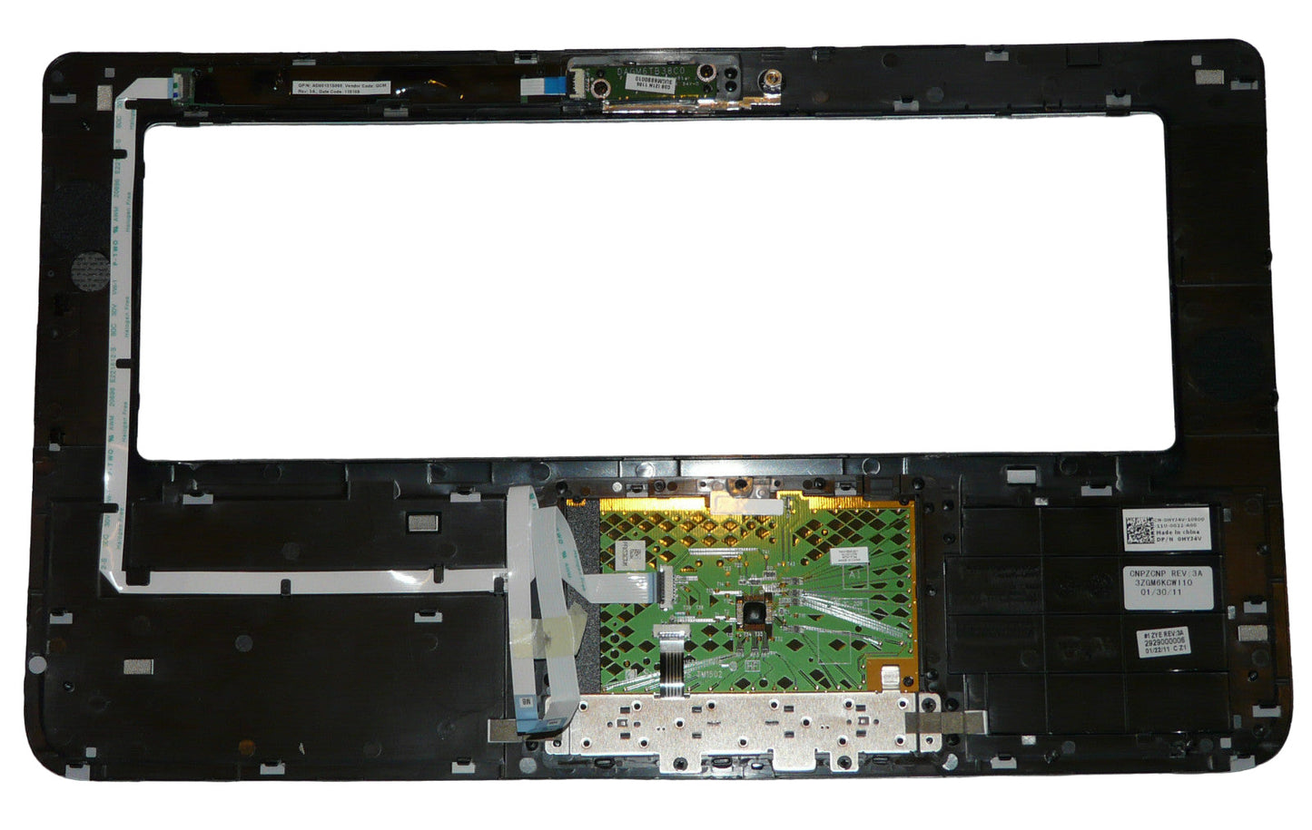 Dell XPS 15 L502x 15.6" Palmrest | Touchpad | Power Button Switch + Cable | 0HCN2W | 0HYJ4V