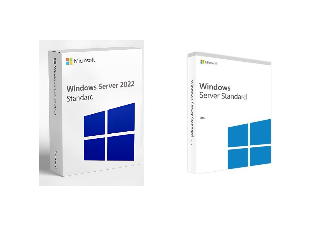 Two Microsoft Windows Server 2022 Standard boxes on a white background
