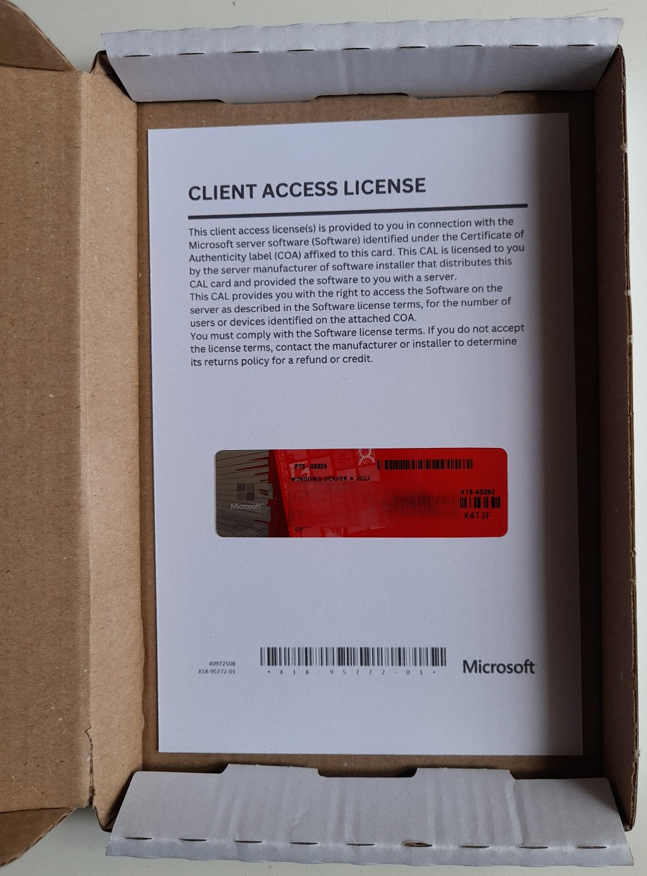 Microsoft Windows Server 2022 & 2019 User Remote Desktop Service RDS & User CALs