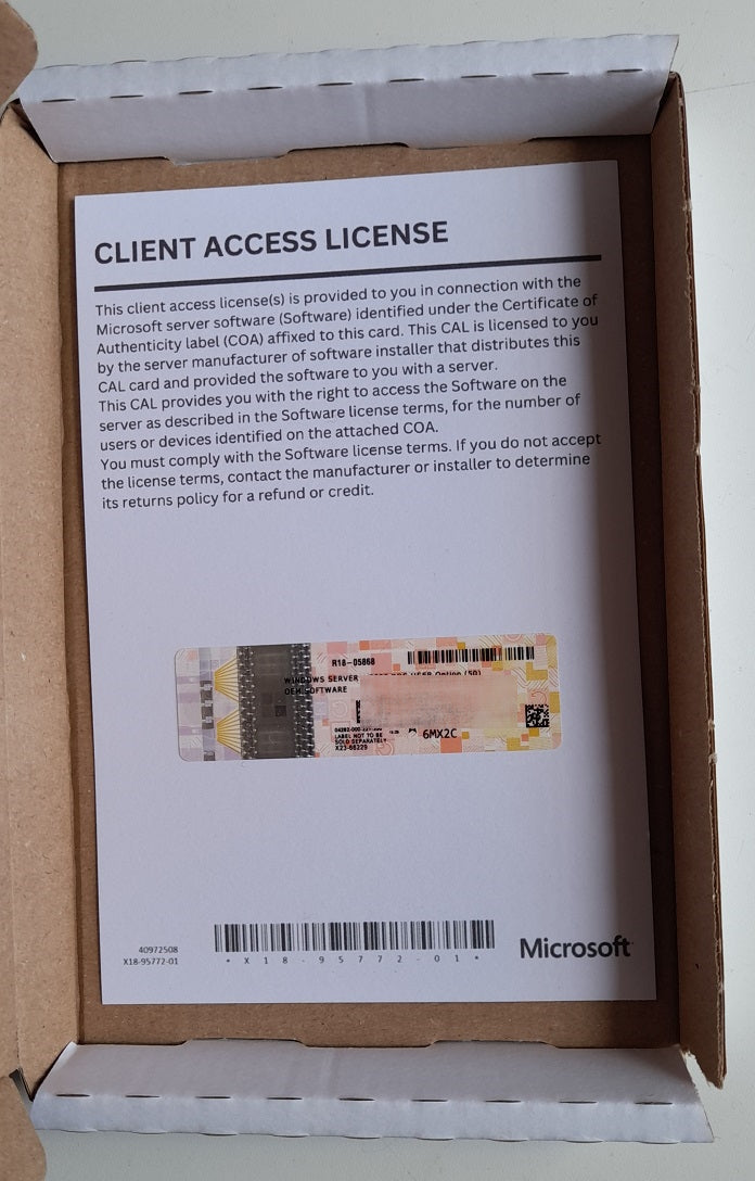 Microsoft Windows Server RDS CALs 50 License Box – Front View 2025 rds