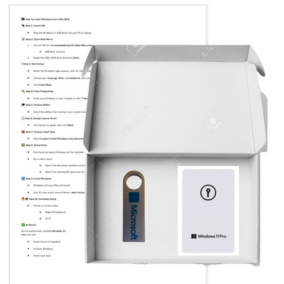 Microsoft Windows 11 Pro Professional USB + License Key Card | 1PC