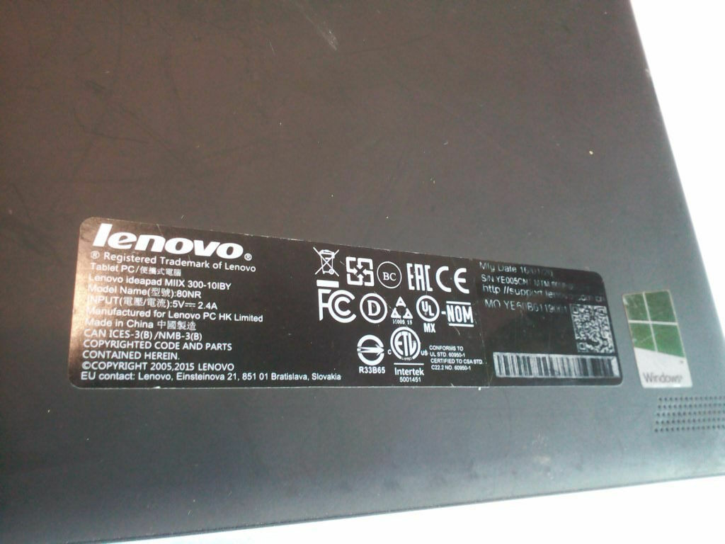 Lenovo Ideapad TABLET MIIX 300-10IBY / FAULTY SUSPECTED DC JACK