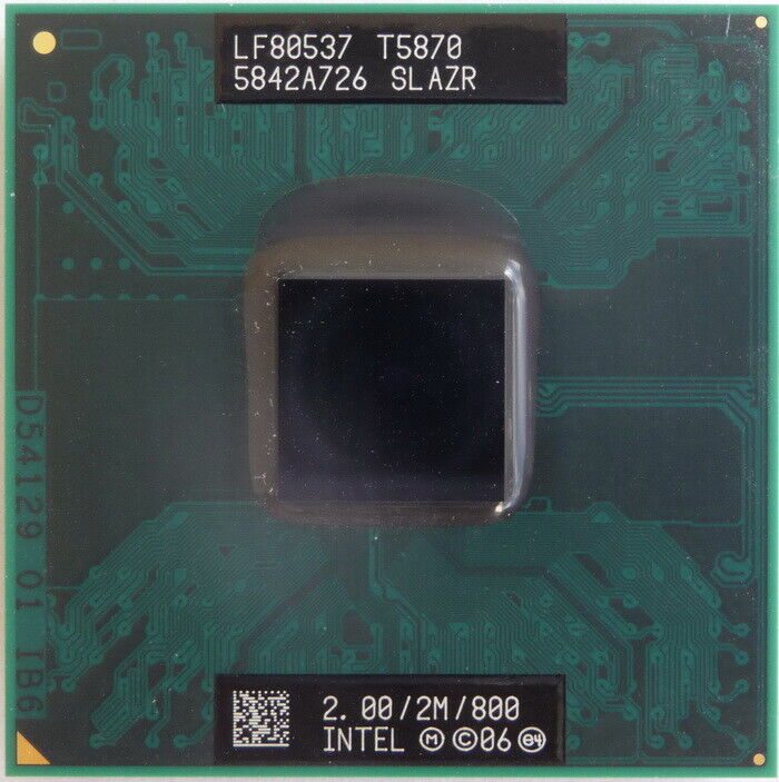Intel Core 2 Duo T5870 CPU 2.00GHz Dual Core 800MB Socket P SLAZR Processor