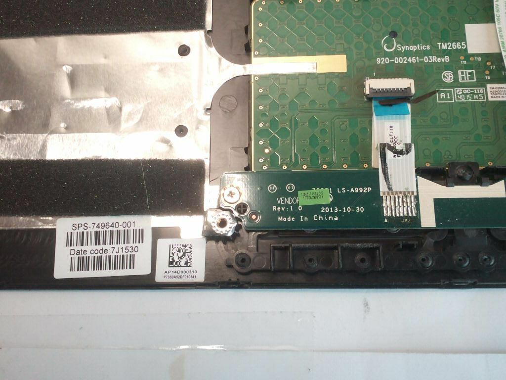 hp Pavilion 15-g317cl 15-Series Palmrest & touchpad & P.B 749640-001 Grade A