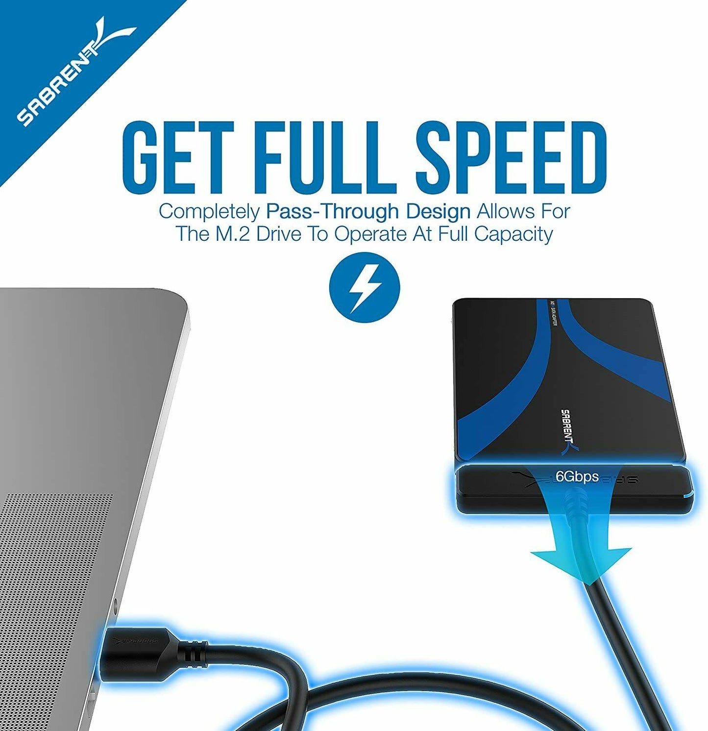 Sabrent M.2 SSD to 2.5-Inch SATA III HDD Hard Drive Enclosure & Adapter EC-M2SA