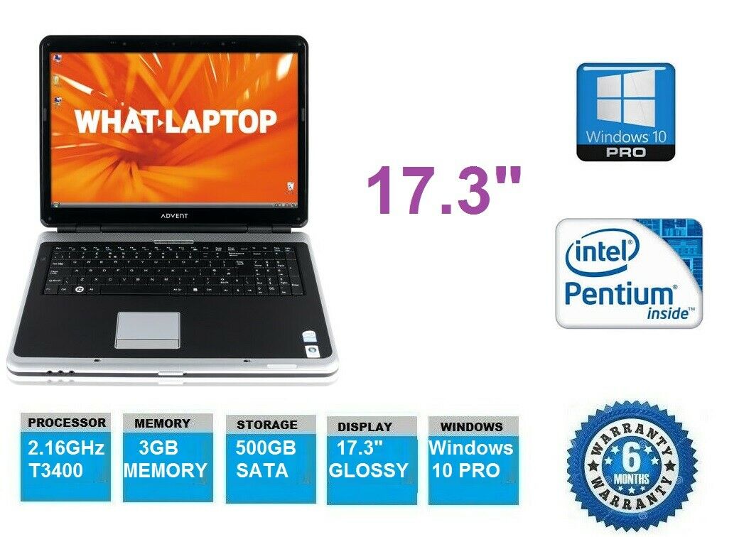 Advent 6552 17.3” Pentium 2.16ghz 3gb 500gb Hdd Laptop Webcam
