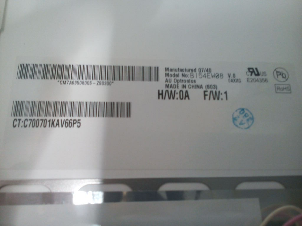 Acer Extensa 5620 15.4" Display Screen B154EW08 V.0 + Inverter & Screen Cable