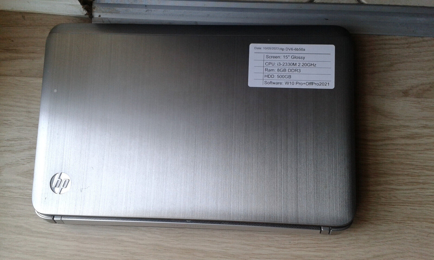 HP Pavilion DV6 15.6" Intel Core I3 8GB Ram 500GB HDD Win 10 Pro + Office 2021