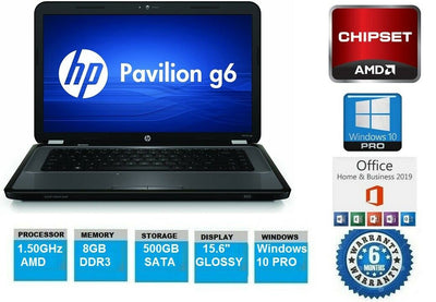 hp Pavilion G6 Grey 15.6" 1.50GHz, 8GB 120GB SSD HDD W11 Pro WEBCAM Laptop