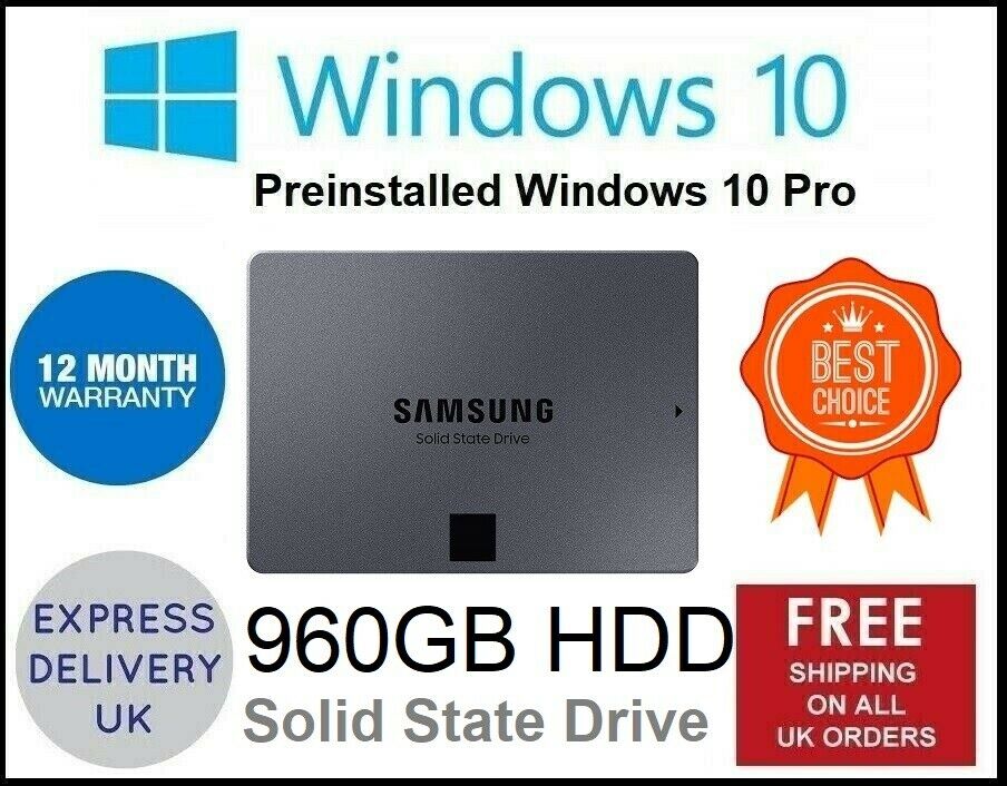 Upgrade Your Laptop to SSD Drive Options 480GB 500GB 960GB 2TB 2000GB 2.5 SSD Hard Drives Windows 10