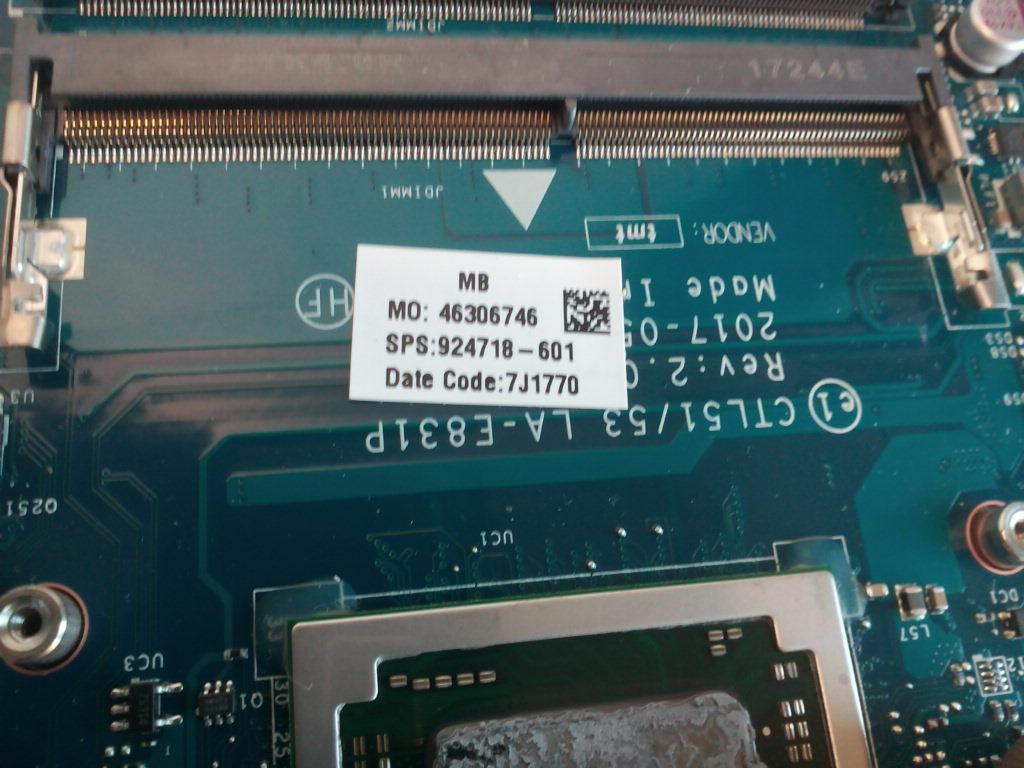 hp 15-bw053od 15-Series 15.6" GENUINE MOTHERBOARD & CPU / 924718-601 / 7J1770