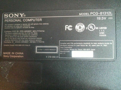 SONY F-SERIES PCG-81312L VPC Base Plastics Lower Casing 013-120A-8129-B