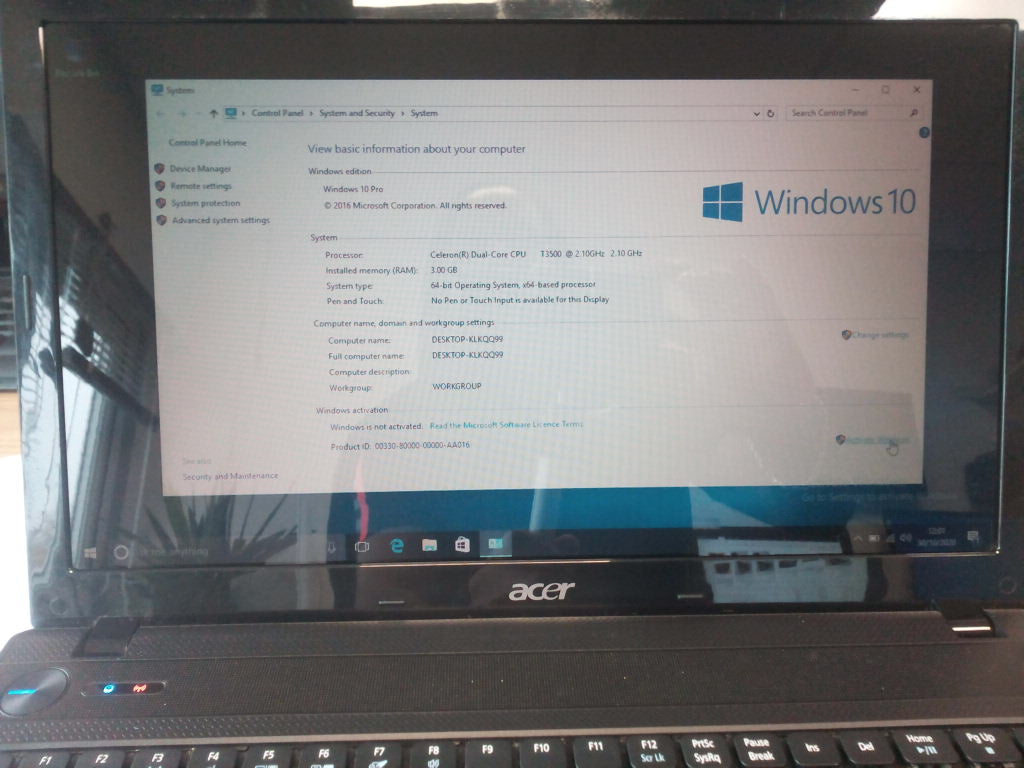 ACER ASPIRE 5336 LAPTOP C2D 2.10GHz 4GB 320GB HDD HDMI WEBCAM W10 PRO