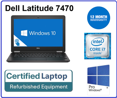 Dell Latitude 7470 14.1" i7-6600U 2.60GHz 8GB 256GB SSD Business Laptop w11 Pro