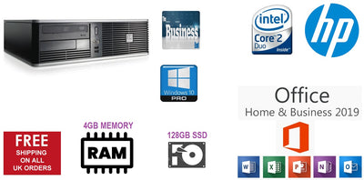 Hp Compaq dc5700 SFF C2D 2.13GHz 4GB 128GB SSD W10 Pro WIFI Business Computer