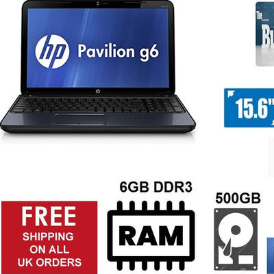 HP Pavillion G6 Blue 15.6" i3 2.40GHz, 6GB 500GB W10 WEBCAM, HDMI Laptop