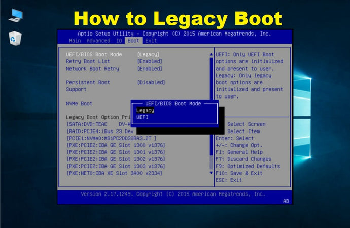 How to change BIOS Settings From UEFI to Legacy Boot