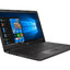 Black laptop with Windows operating system on the screen on a white background