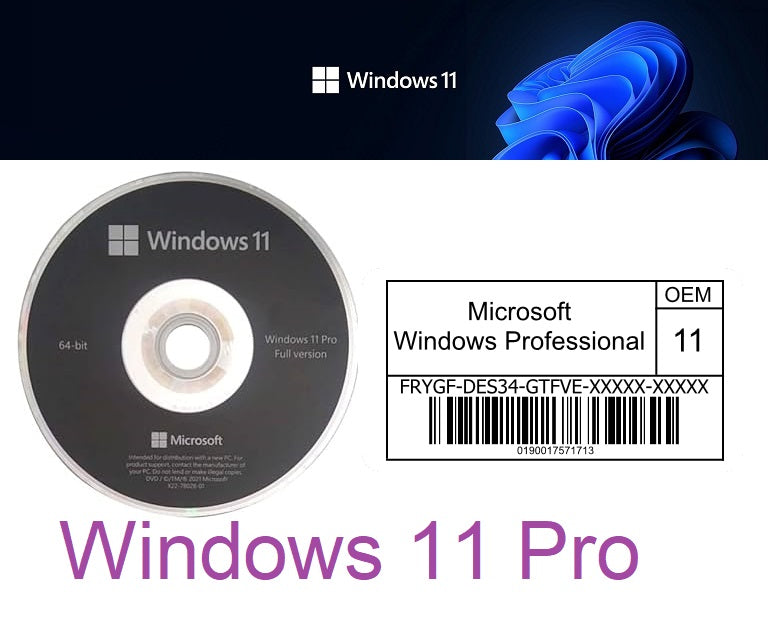 Microsoft Windows 11 Professional  64bits OEM DVD & License Key Code