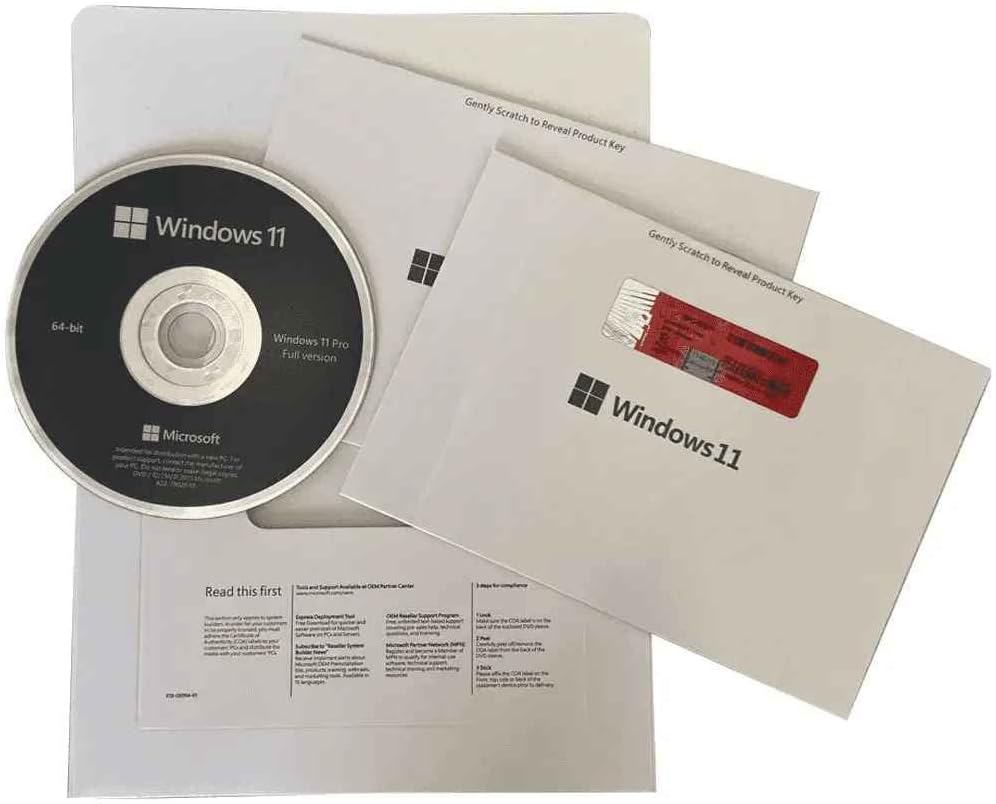 Microsoft Windows 11 Professional  64bits OEM DVD & COA Pack