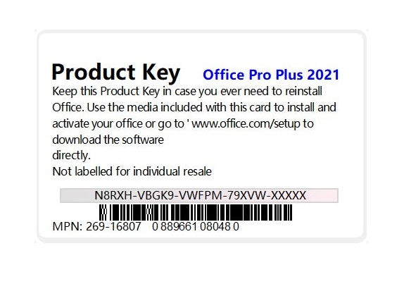 Microsoft Office 2021 Professional USB + Card, Windows 10, 11 Only - Not for Mac