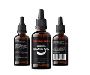 Pepper-Black's 100% Natural Beard Oil Facial Hair Conditioning - 20ml