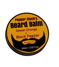 Load image into Gallery viewer, Sweet Orange &amp; Black Pepper Beard Balm Sented Medium Hold Tame Conditioning

