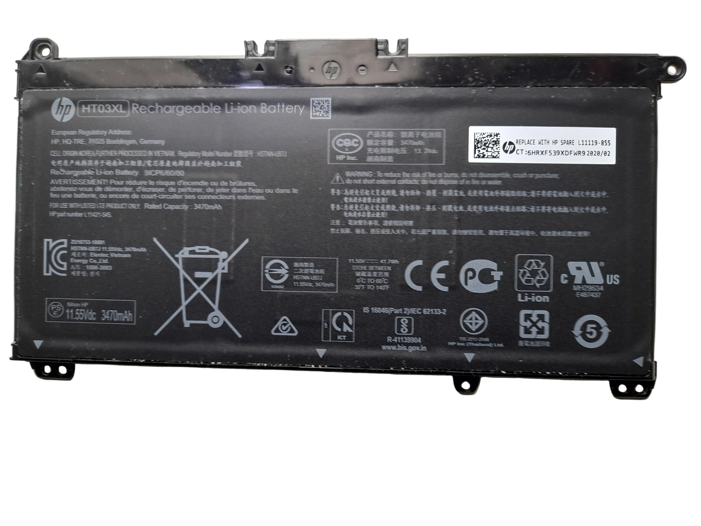 HP laptop battery on a 