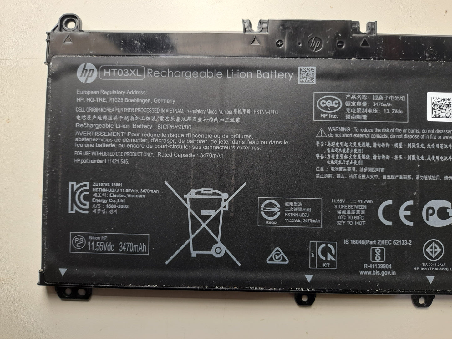 hp 14-ce3610sa 14" Rechargeable Li-on Original Battery L11119-855 11.55VDC 3470MAH