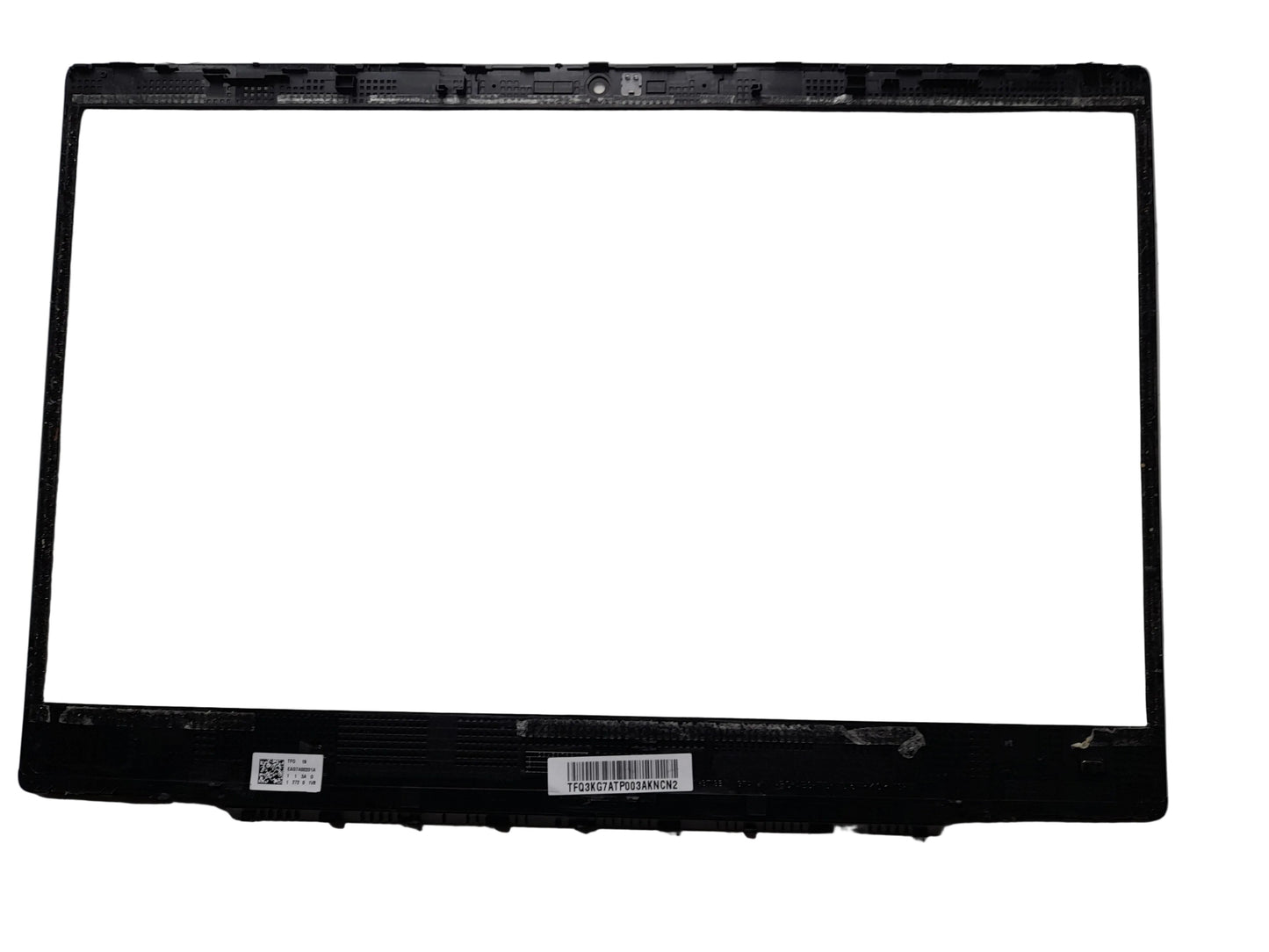 Black laptop screen frame on a white background