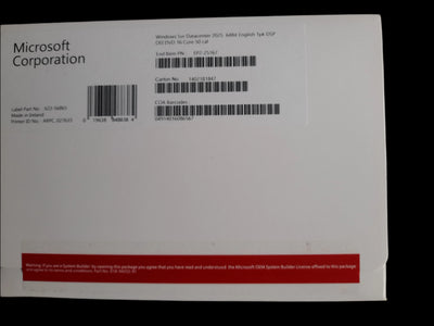 Microsoft Windows Server 2025 Datacenter OEM Pack - DVD & COA-pack