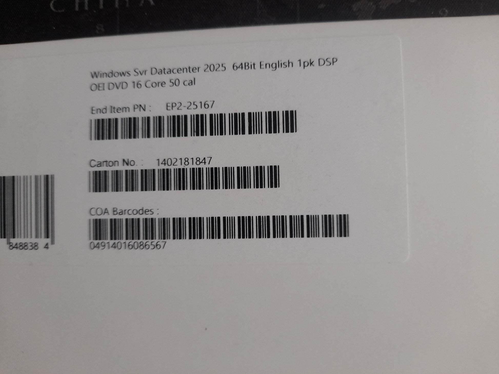 Microsoft Server 2025 Standard Edition 16-Core License