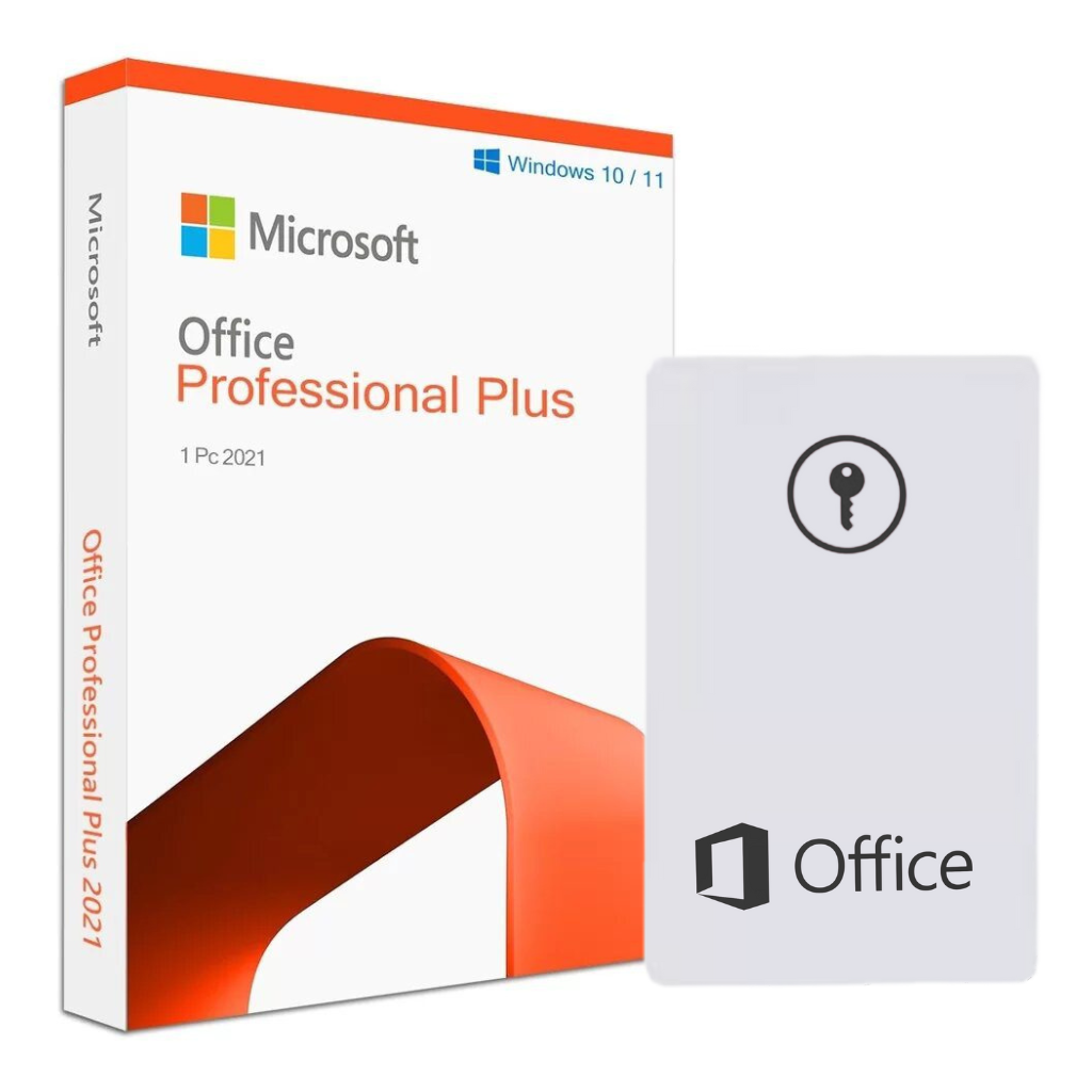 microsoft office 2021 product card and license key card