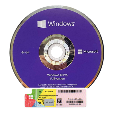 Windows 10 Pro installation disc with Microsoft logo on a white background