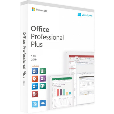 Microsoft Office 2019 Professional Plus Card, Windows 10, 11 Only - Not for Mac