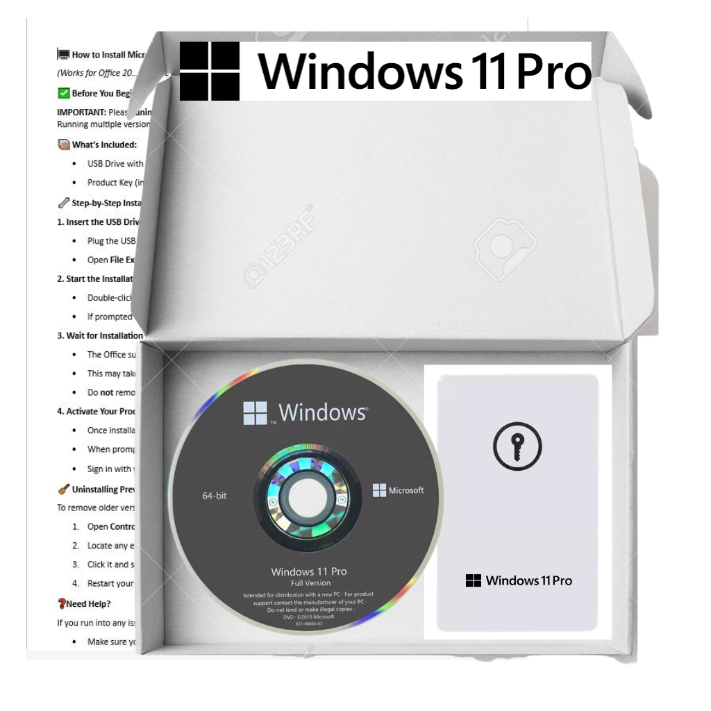 Microsoft WINDOWS PRO 11 + Office Professional 2021 Bundle Pack