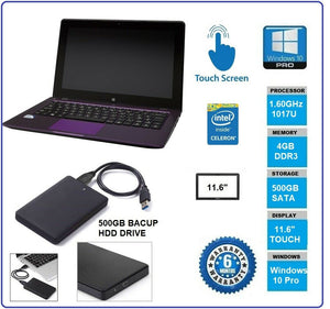 Advent Tacto Touchscreen 11.6” 1.60ghz 500gb 4gb w10 Laptop + Free 1tb Backup