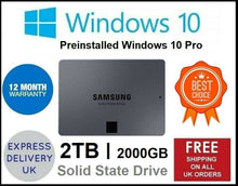 Load image into Gallery viewer, 480GB 500GB 960GB 2TB 2000GB 2.5 SSD Hard Drives Preinstalled Windows10 Laptop
