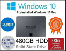 Load image into Gallery viewer, 480GB 500GB 960GB 2TB 2000GB 2.5 SSD Hard Drives Preinstalled Windows10 Laptop
