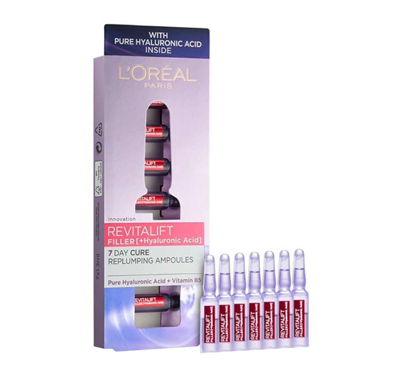 L'Oreal Revitalift Ampoules Hyaluronic Acid Replumper / Peeling Effect - 7x1.3ml