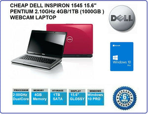 CHEAP DELL INSPIRON 1545 15.6" PENTIUM 2.10GHz 4GB/1TB (1000GB ) WEBCAM LAPTOP