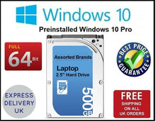 Load image into Gallery viewer, Laptop Hard Drives HDD 2.5 SATA Genuine Windows10 Pro Pre-Installed 64 Bit
