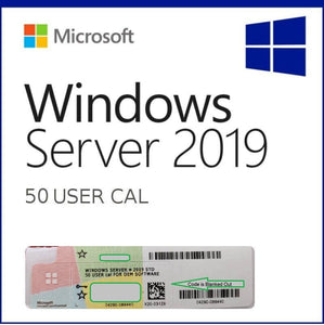 Sealed Microsoft Windows Server 2019 Standard 16 core DVD+COA wRDS Option (50)