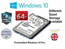 Load image into Gallery viewer, Laptop Hard Drives HDD 2.5 SATA Genuine Windows10 Pro Pre-Installed 64 Bit
