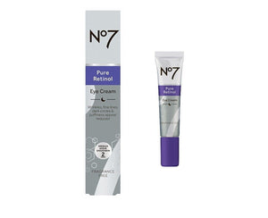 No7 Pure Retinol Eye Cream Fragrance Free Reduces Wrinkles Puffiness 15ml Boxed