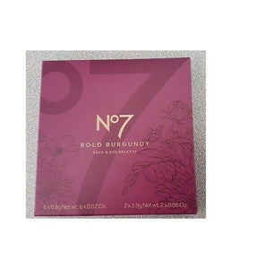 No7 Bold Burgundy Face & Eye Shadow Palette | Brand New Boxed