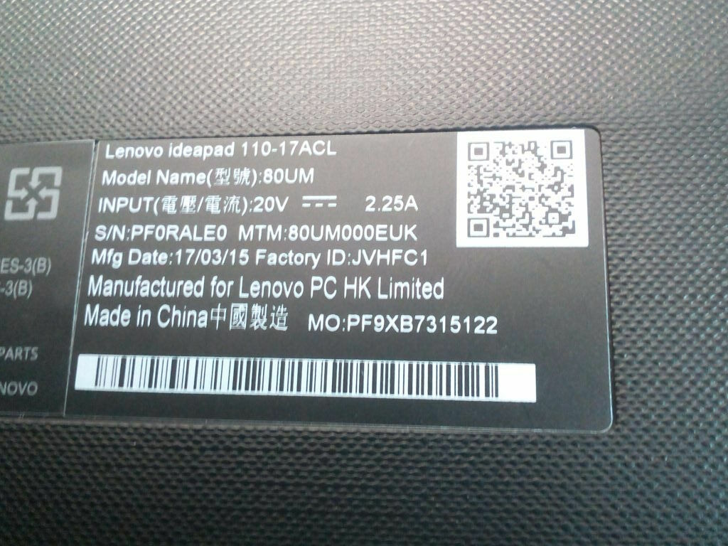 Lenovo idealPad 110 17.3" Series  Bottom case Chassis Housing / AP11W000400