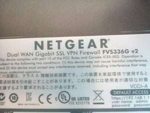 Netgear ProSafe FVS336G v2 Dual WAN Gigabit Firewall w/SSL IPSEC VPN